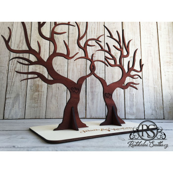 Svatební strom - kniha hostů ve tvaru stromu se srdíčky,  strom života, guest book