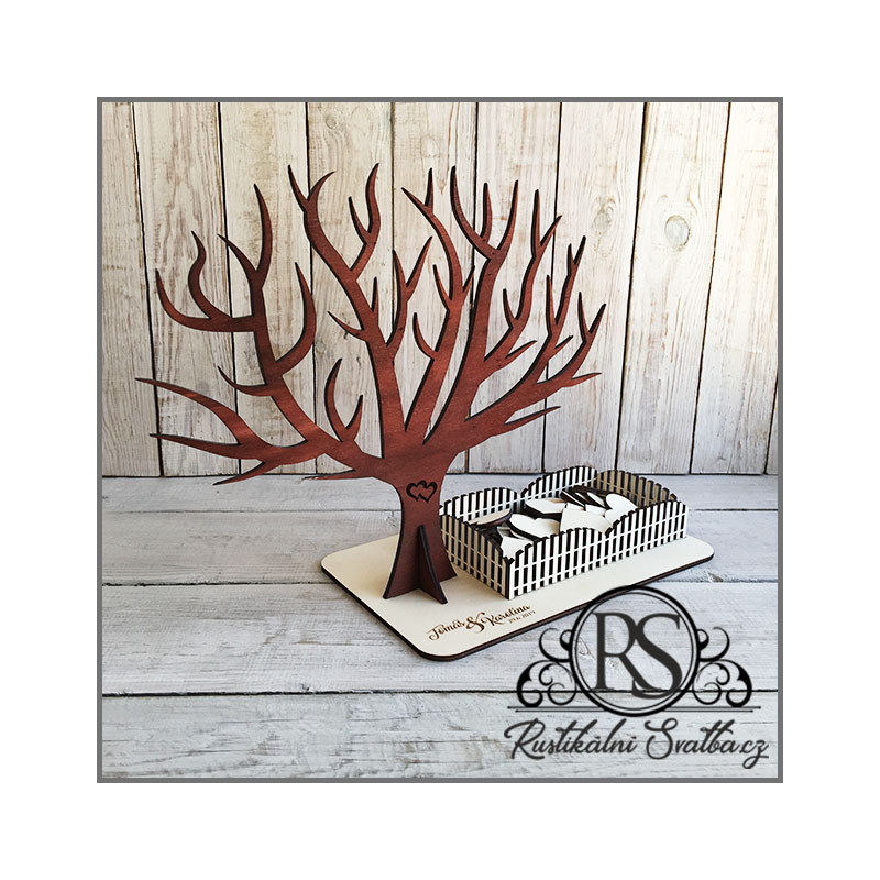 Svatební strom - kniha hostů ve tvaru stromu se srdíčky,  strom života, guest book
